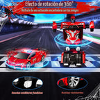 Coche teledirigido de araña con luz de policía, transformando coches RC