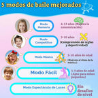 Alfombrilla de baile para niños de 6 a 12 años, 2 jugadores con luces LED