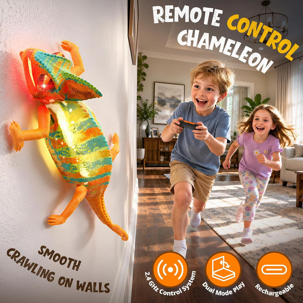 HYES Camaleón de escalada en pared, lagarto RC recargable con 5 colores