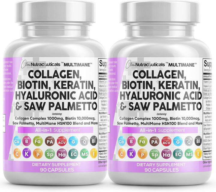 Clean Nutraceuticals Pastillas de Colágeno 1000mg Biotina 10000mcg...