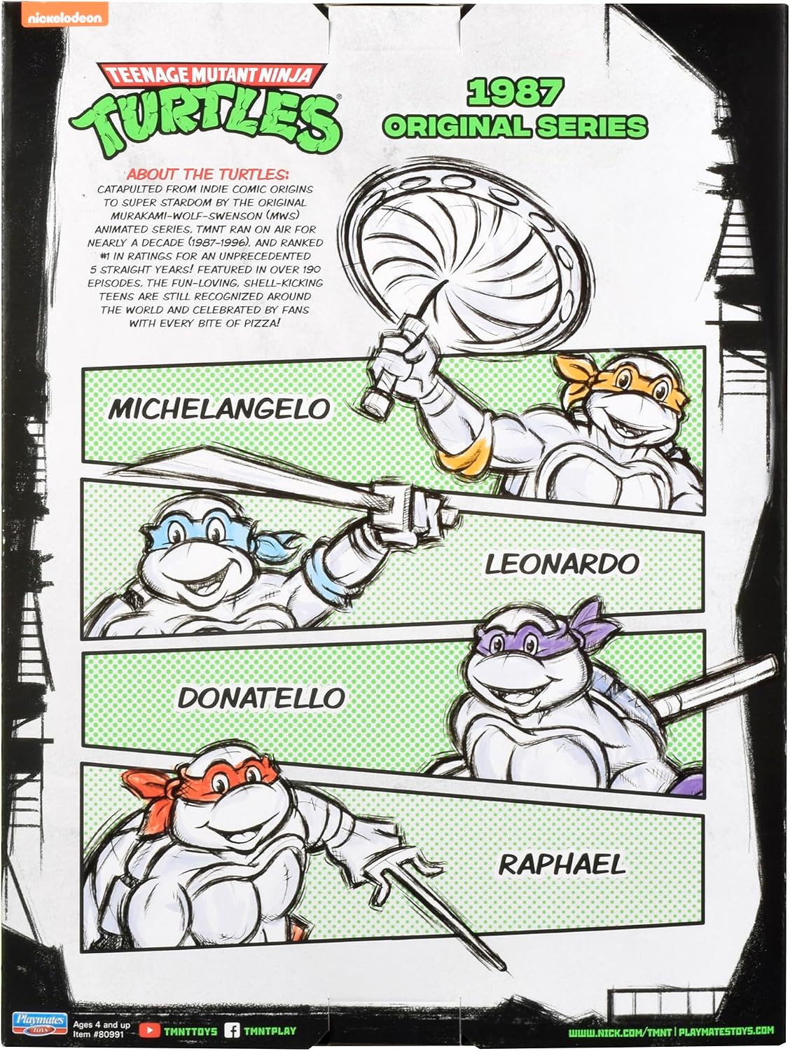 Tortugas Ninjas Mutantes Adolescentes 1987 Serie Original Paquete de 4