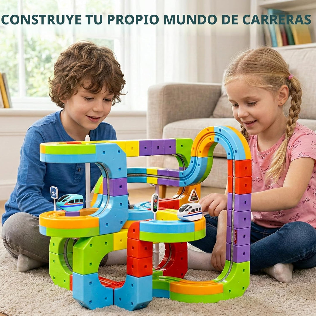 Wdebay klick - Juego de tren eléctrico de raíles 3D con pista de ca...