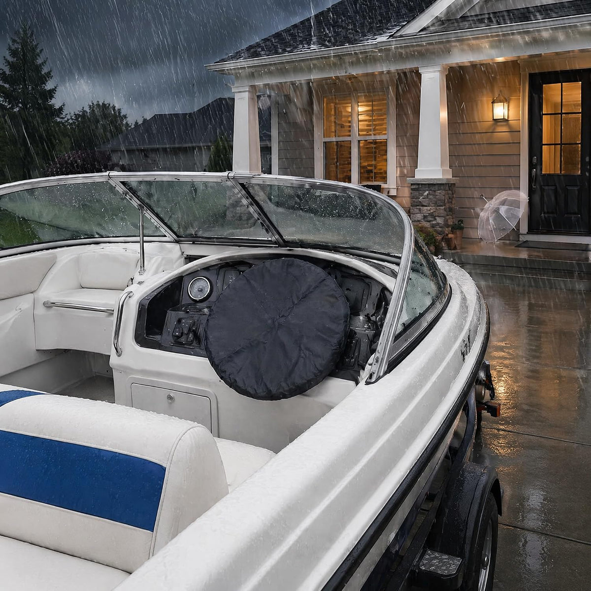 Funda para Volante de Barco, Impermeable 600D - Apto para Volantes de 13" a 22"