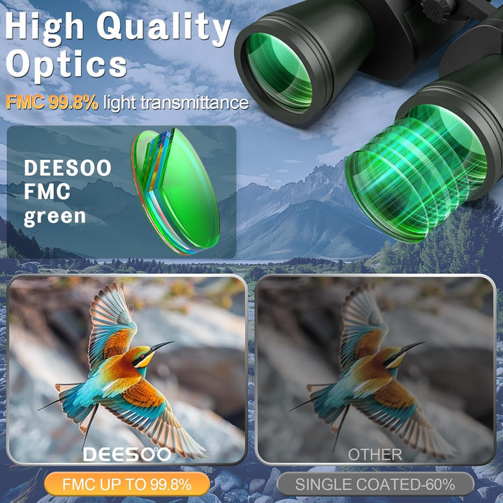 Deesoo Prismáticos de 20 x 52 pulgadas para adultos de alta potenci...