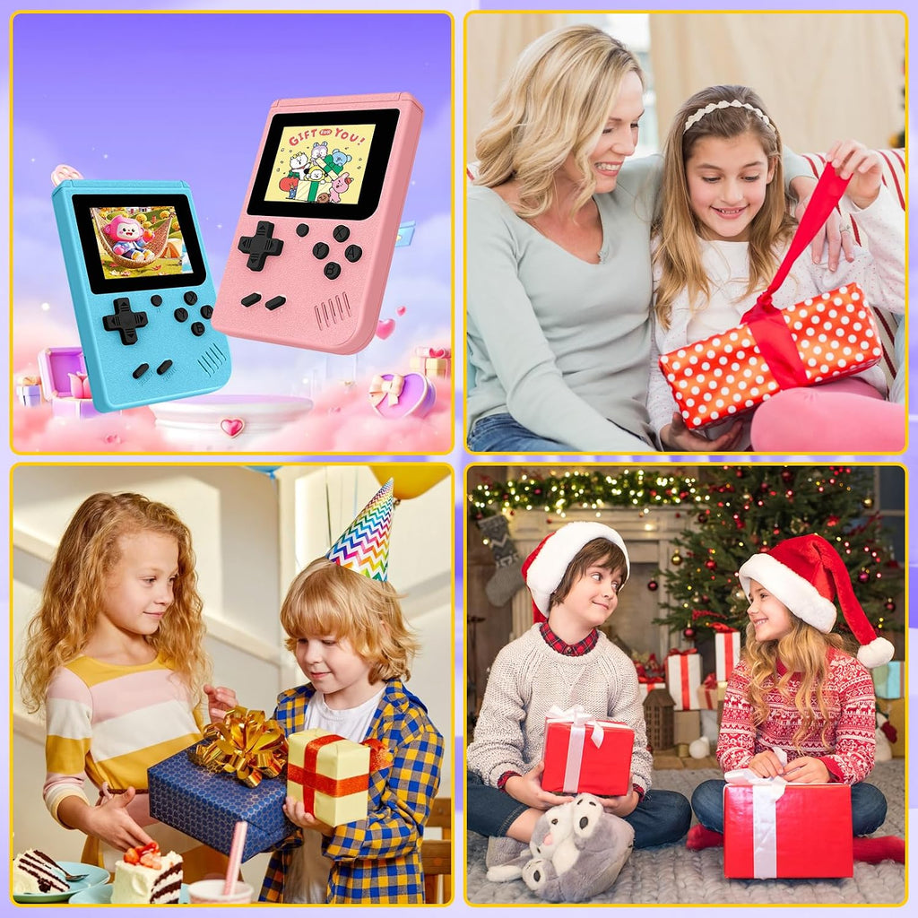 Consola de juego portátil retro con pantalla IPS de 3.0 pulgadas, consola retro para niños con 400 juegos clásicos preinstalados, batería recargable de 1020mAh, reproductor de bolsillo para viajes, arcade, rosa