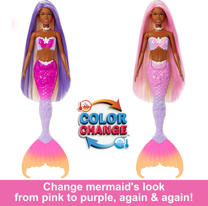 Muñeca de sirena Barbie, \u201CBrooklyn\u201D con cabello rosa, acc...