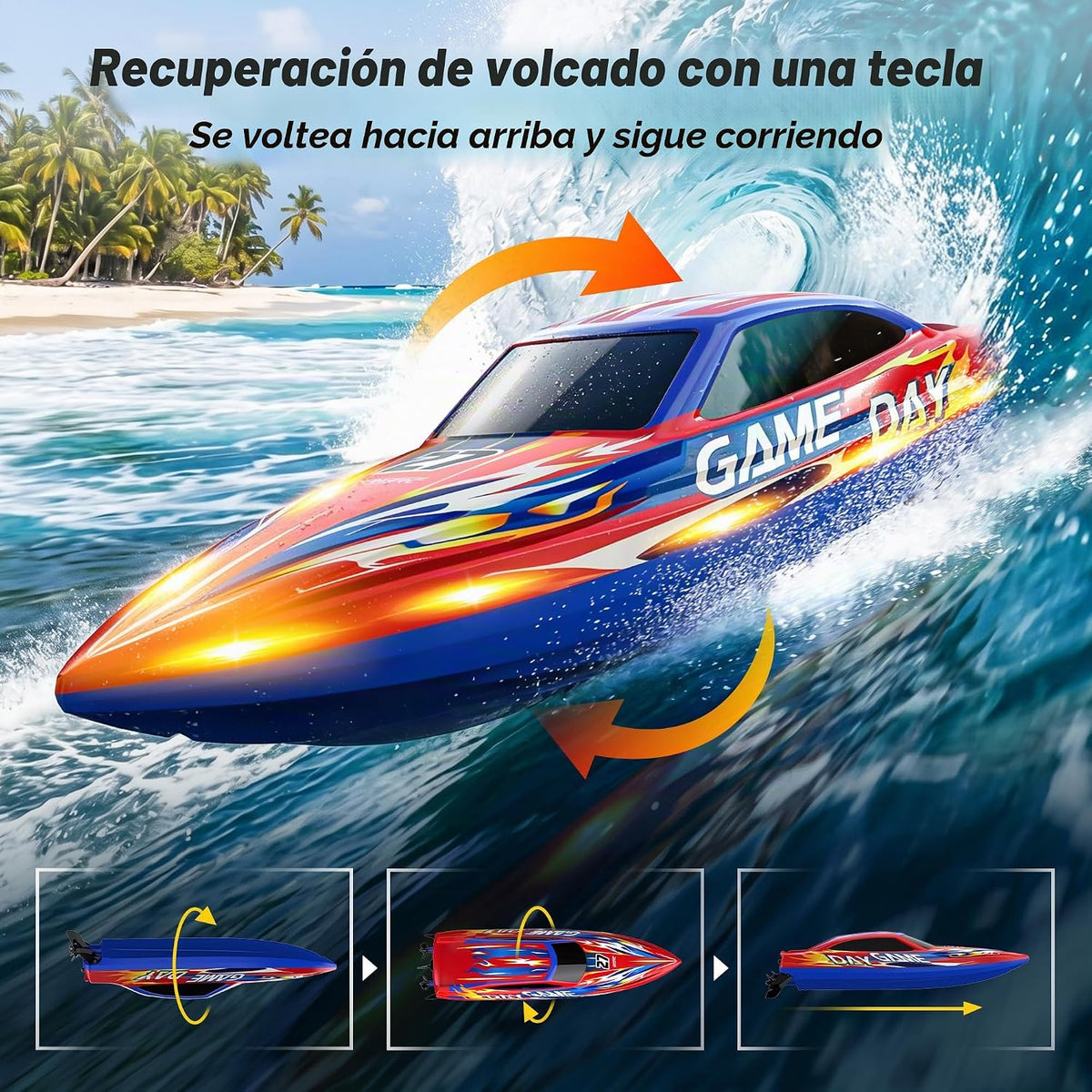 DEERC Barco a control remoto de alta velocidad para niños, 25+KPH