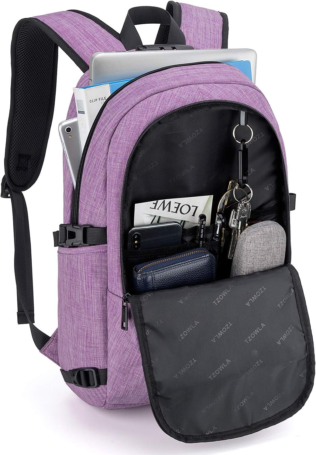 Tzowla Mochila de negocios para laptop resistente al agua, mochila...