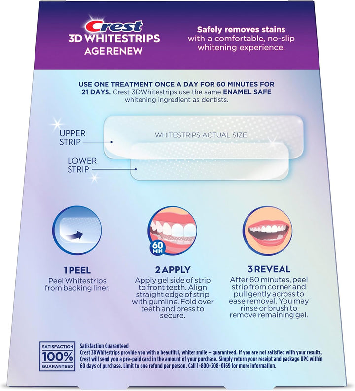 Crest 3D Whitestrips Age Renew \u2013 Kit de blanqueamiento dental,...