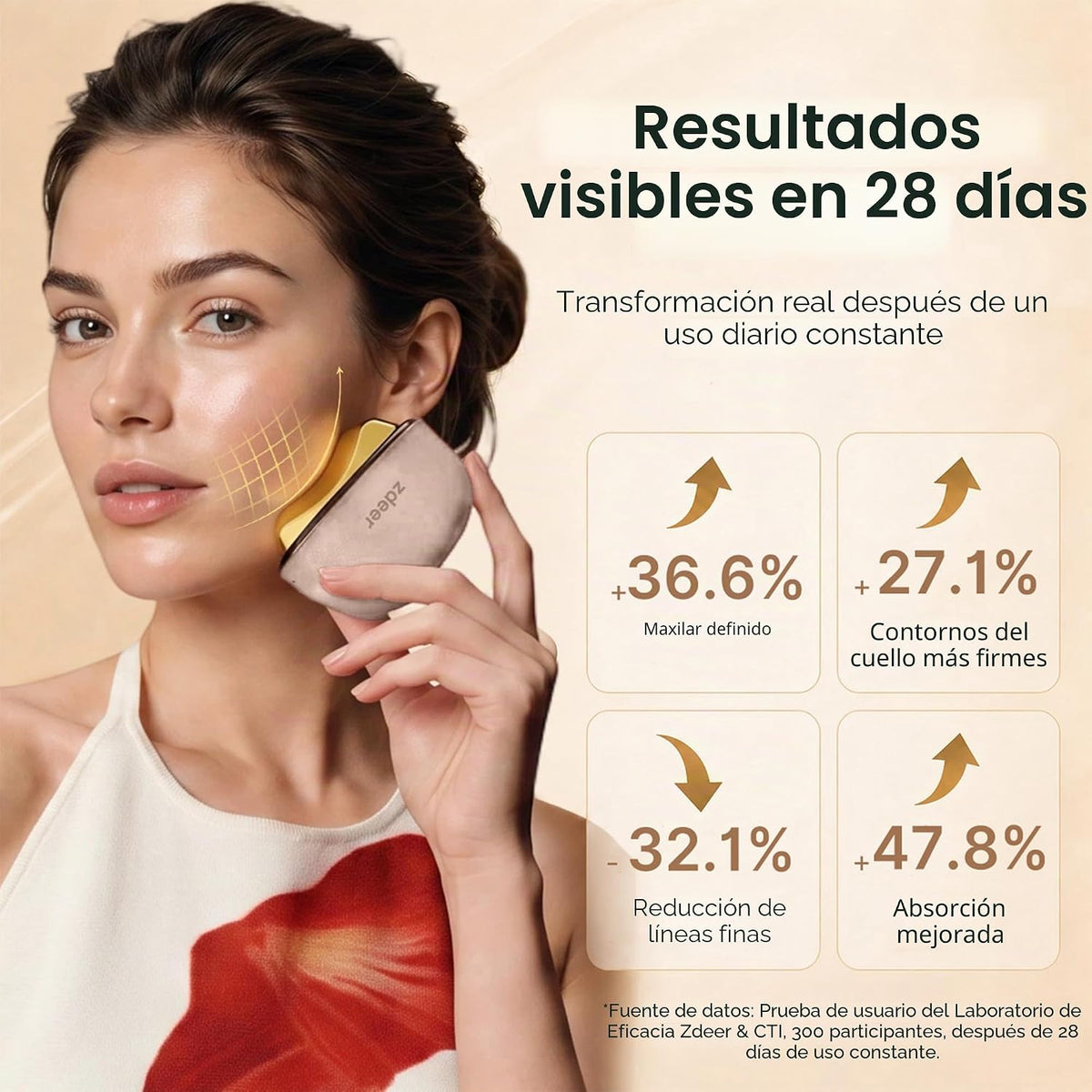 GS5 - Kit eléctrico de Gua Sha con calefacción, herramienta masajeadora facial de luz roja, rosa