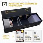 HOMEXPRO Caja de Almacenamiento de Tarjetas Coleccionables [PAQUETE DE 3] - Tapa Magnética | Se Adapta a 800 Tarjetas, 200 Toploaders, o 50 One Touch - Caja de Almacenamiento de Tarjetas de Béisbol