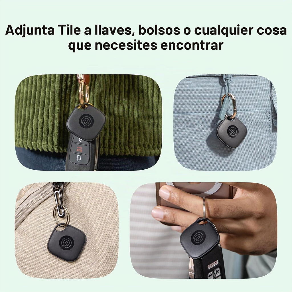 Life360 Tile Starter Pack - Rastreadores Bluetooth y buscadores de artículos para llaves, carteras y más. Compatible con iOS y Android. Buscador de teléfonos. Paquete de 2 (negro mate/delgado)