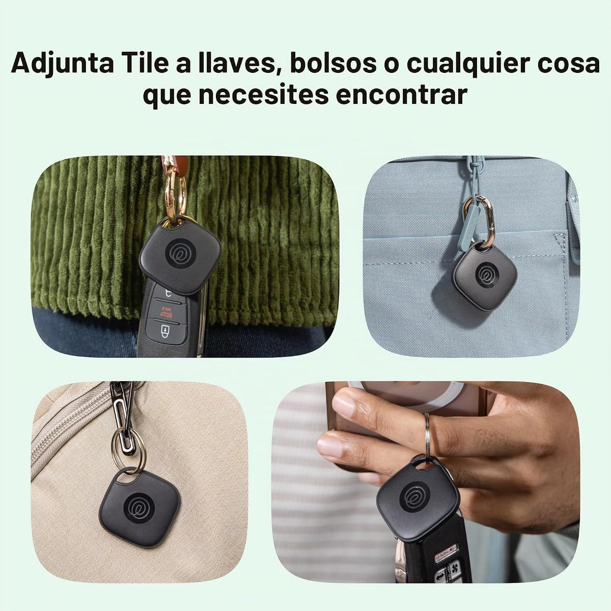 Life360 Tile Starter Pack - Rastreadores Bluetooth y buscadores de artículos para llaves, carteras y más. Compatible con iOS y Android. Buscador de teléfonos. Paquete de 2 (negro mate/delgado)