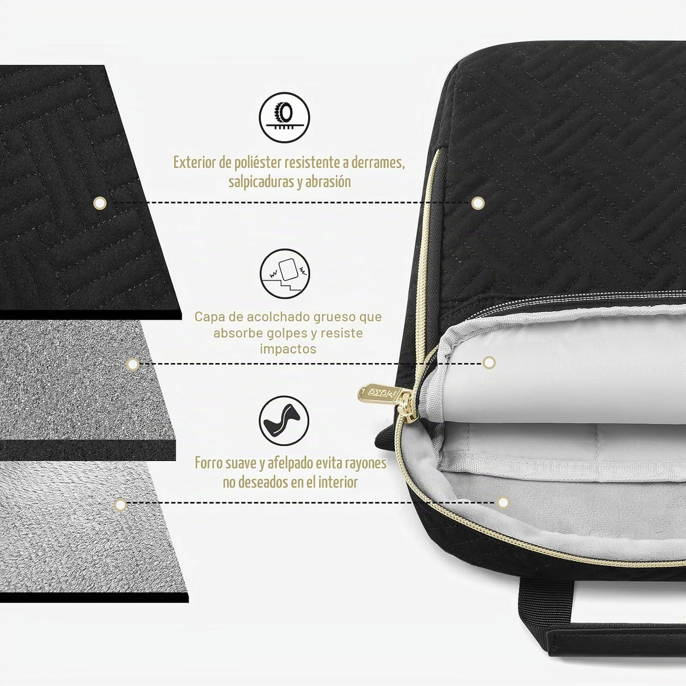 MoKo Funda acolchada para laptop de 15 pulgadas para MacBook Air de...