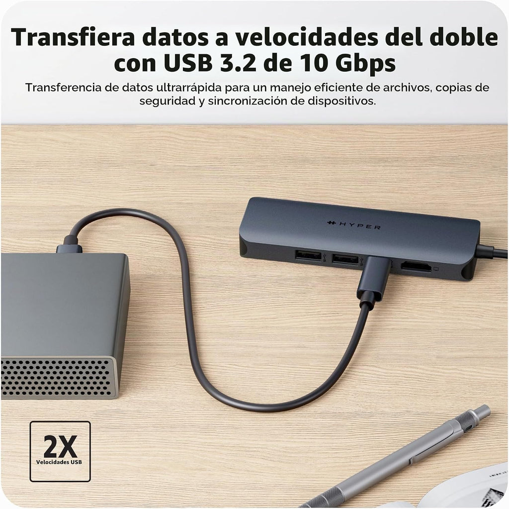 Hyper, 5785582, hub USB 3.2 de 6 puertos
