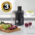 Hamilton Beach Máquina centrífuga del Juicer con boca grande 3" canal de