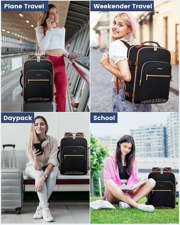 LOVEVOOK Mochila de viaje para mujeres y hombres, 40L, aprobada por...