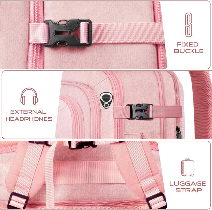 Fxcelets Mochila de viaje para mujer, mochila de transporte expansi...