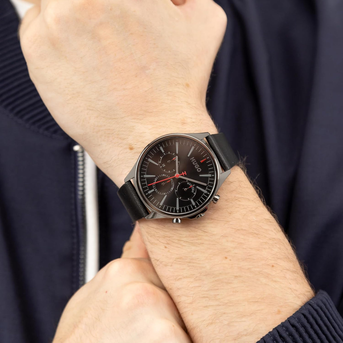 HUGO #Smash Multi Watch para hombre, caja de acero inoxidable, movimiento multifunción, diseño elegante y divertido, precisión de cuarzo, uso diario atrevido, regalo para él