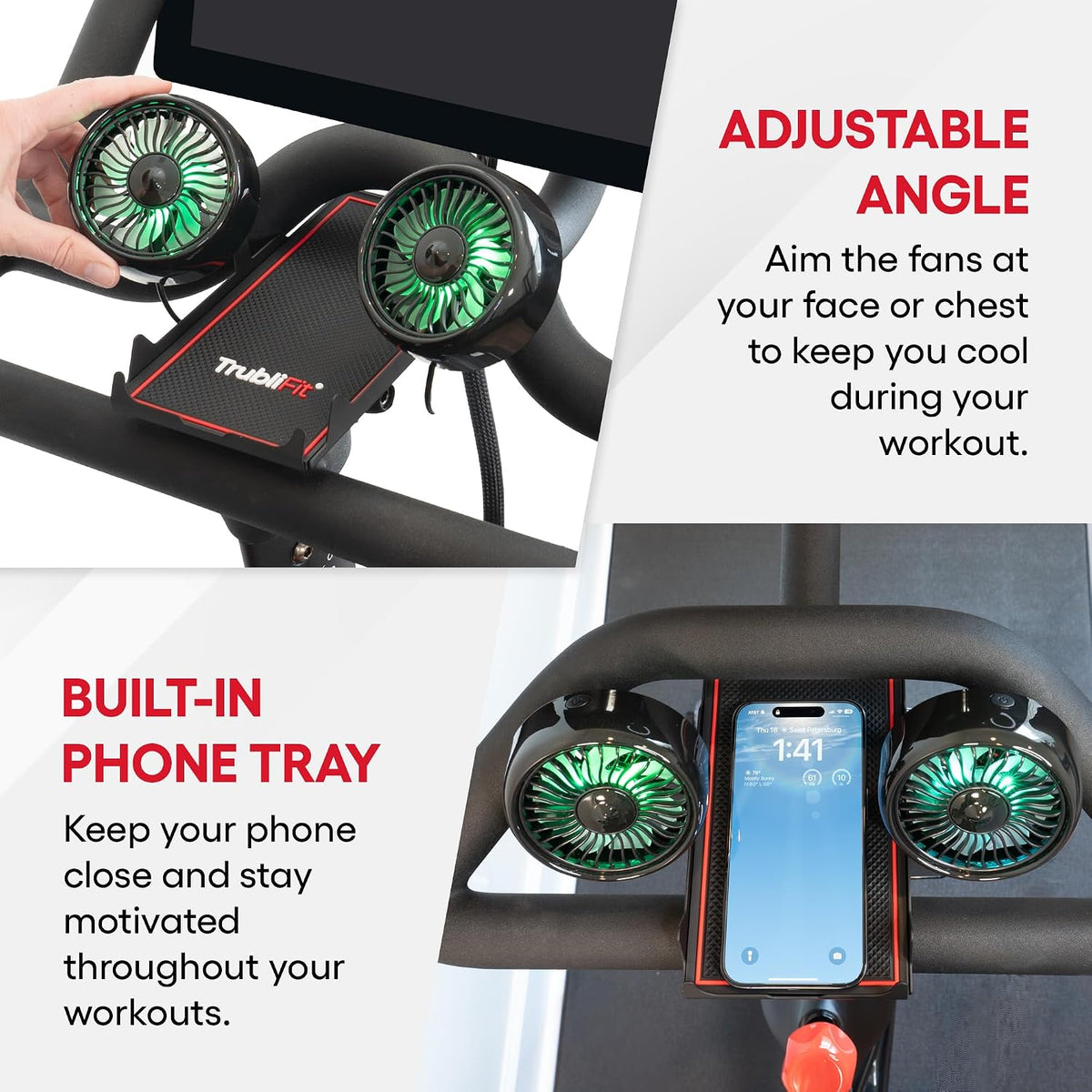 Ventiladores de refrigeración dobles con bandeja de teléfono para