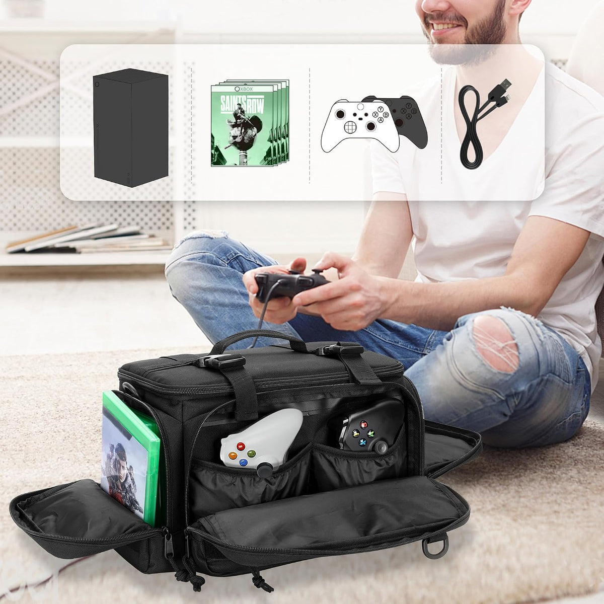 Funda de transporte para consola táctica compatible con Xbox Series