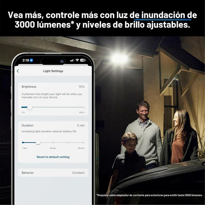 Cámara de seguridad Arlo Pro 3 LED inalámbrica de foco inundante 2K...