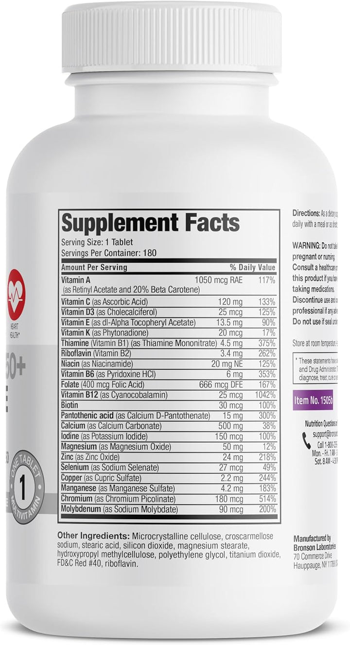 Bronson ONE Daily Multivitamínico Multimineral Completo 50+ para mu...