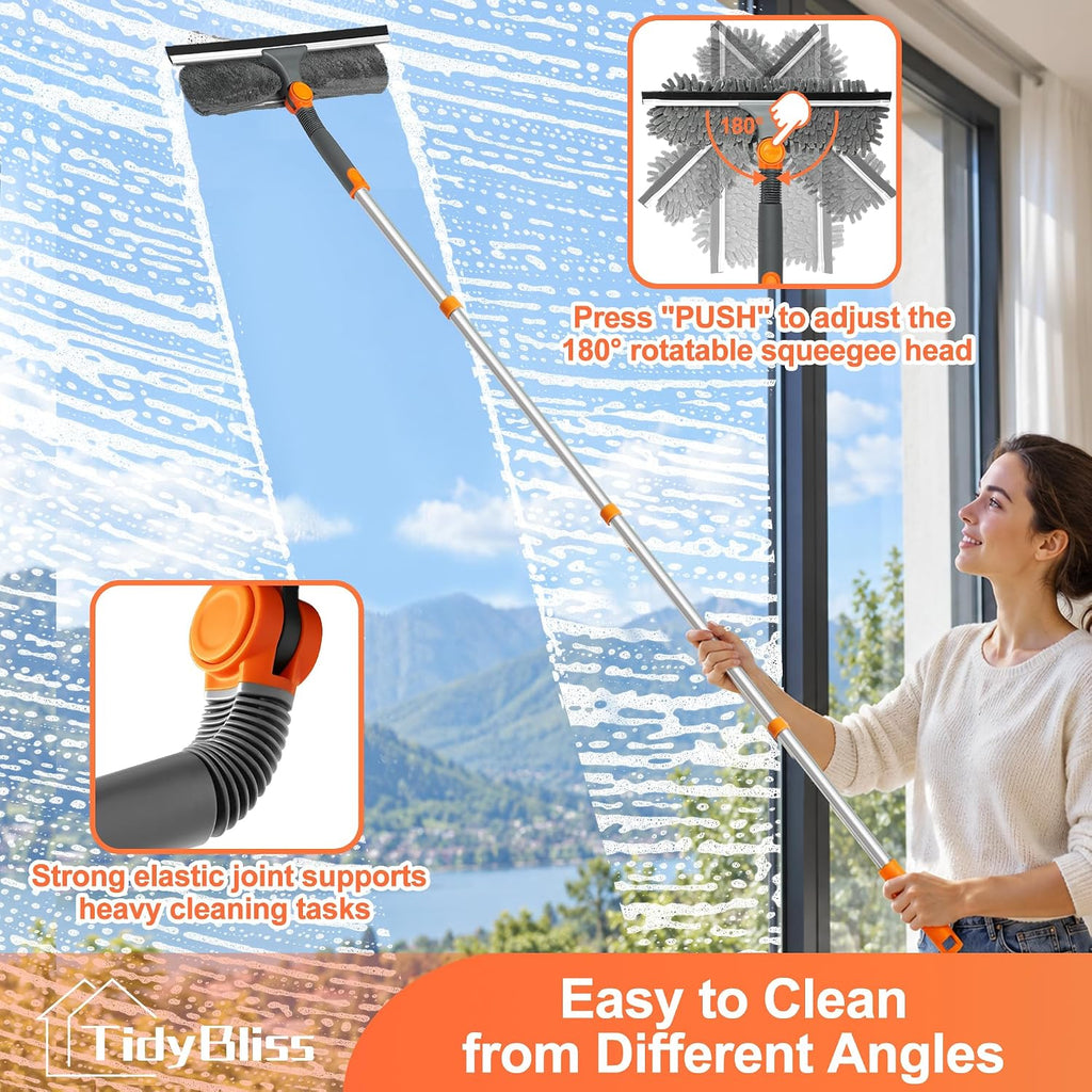 TidyBliss Herramienta limpiadora de escobilla de ventana 2 en 1 para el