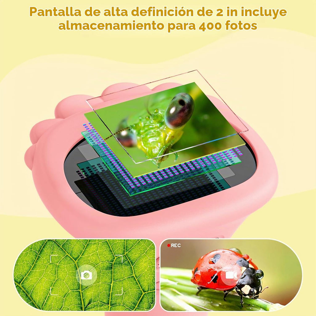 Lupa para niños, pantalla digital de 2.0 pulgadas, mini microscopio de bolsillo para insectos, microscopio de mano con zoom de 200x con luces ajustables, regalos de cumpleaños Edu para niñas de 3 a 12