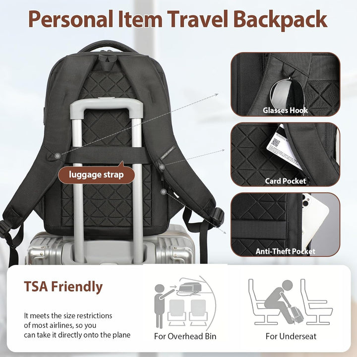 HEROIC KNIGHT Mochila para laptop de 17 pulgadas para hombres y muj...