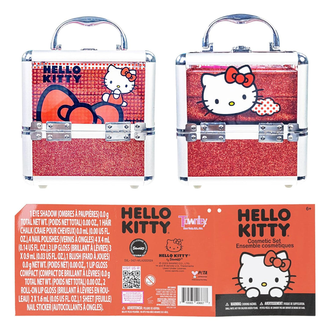 Estuche de Maquillaje Cosmético Hello Kitty Train Case Incluye Bril...