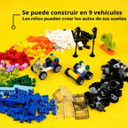 Set de Ruedas y Ejes Neumáticos para Autos con Kit Inicial de Bloques Clásicos para Construcción