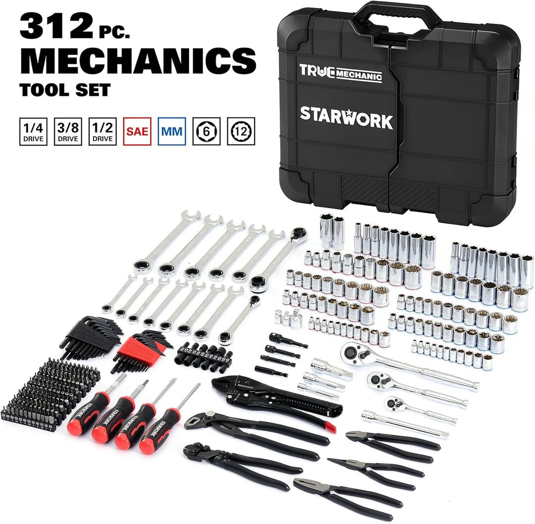 STARWORK TRUE MECHANIC - Juego de herramientas mecánicas de 312 pie...