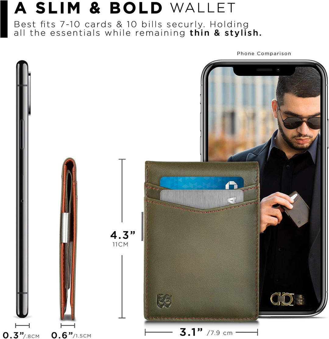 SERMAN BRANDS Money Clip Wallet - Mens Wallets slim Front Pocket RF...