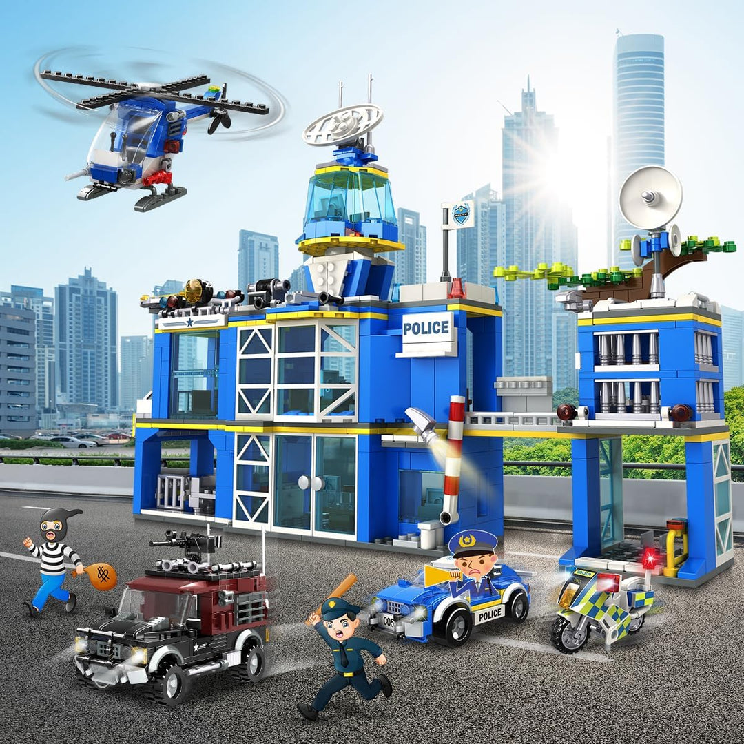 HOGOKIDS Juego de construcción de comisaría de policía de