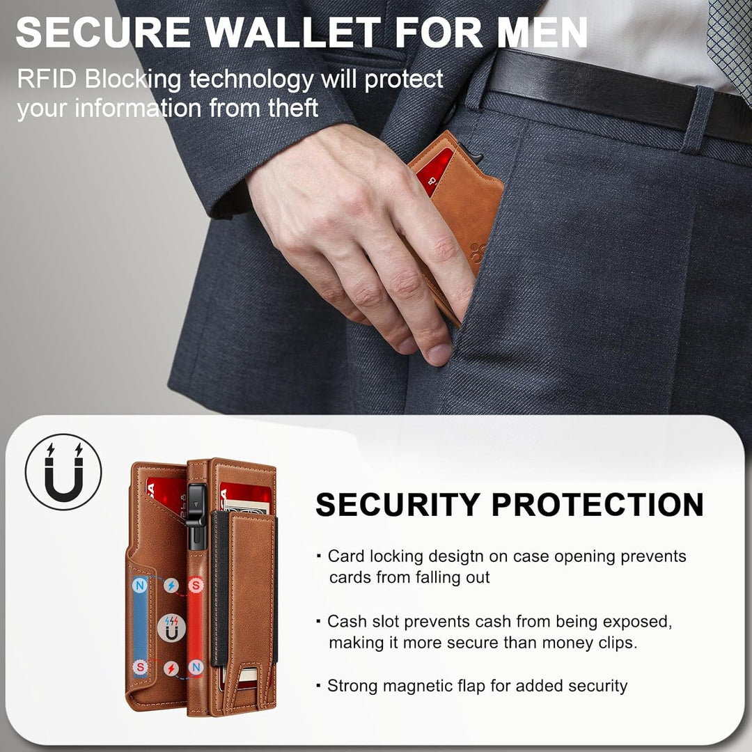 Cartera SEMORID para hombres con soporte para tarjetas desplegable...