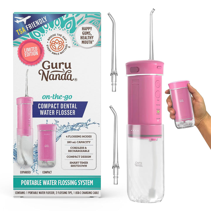 GuruNanda Irrigador dental compacto de agua, portátil, tamaño de vi...