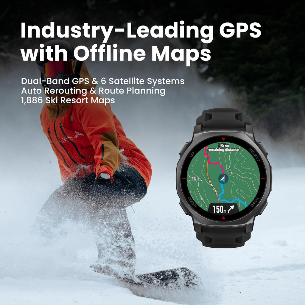 Amazfit T-Rex 3 Pro - Reloj inteligente, cristal de zafiro AMOLED de 1.32 pulgadas, iOS/Android