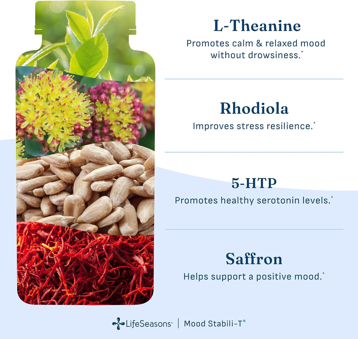 LifeSeasons Mood Stabili-T Suplemento de apoyo emocional y equilibr...