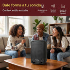 Pyle Sistema de Altavoces PA Bluetooth Portátil - Sistema de Sonido de Karaoke para Interiores y Exteriores con Micrófono Inalámbrico, Grabación de Audio, Batería Recargable, Lector USB/SD, Soporte de
