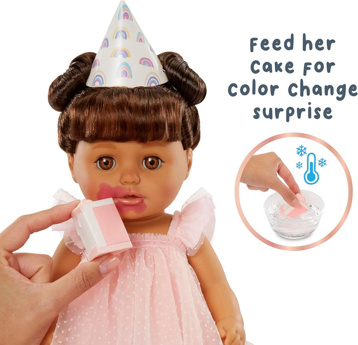 Baby Born Muñeca de cumpleaños Ava - Ojos marrones claros: caracter...