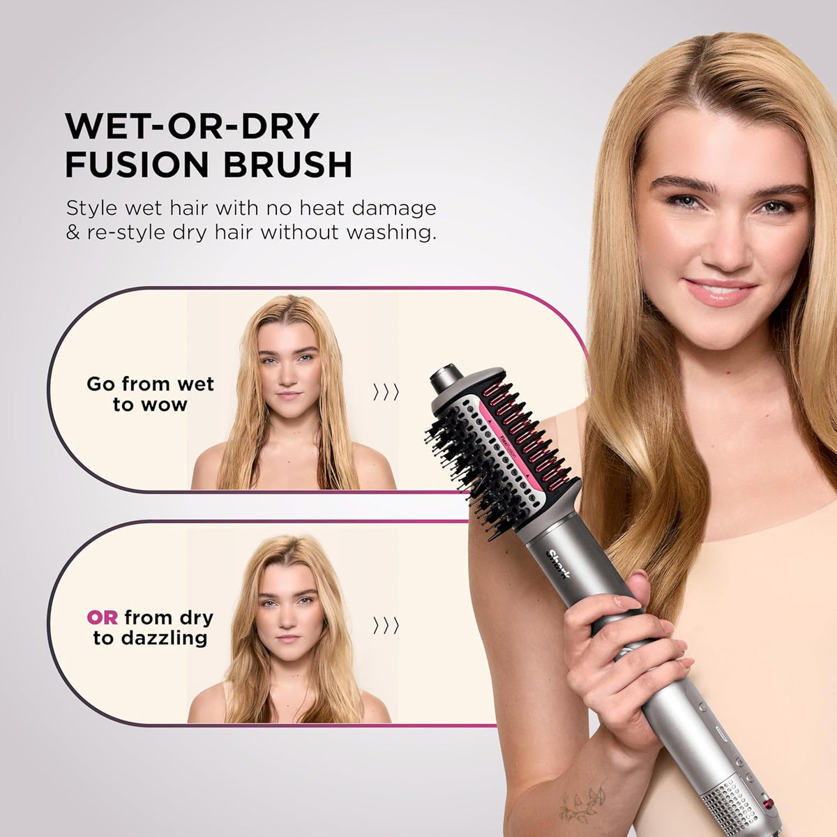 Secador de pelo Shark FlexFusion con cepillo de pelo Fusion, moldea...