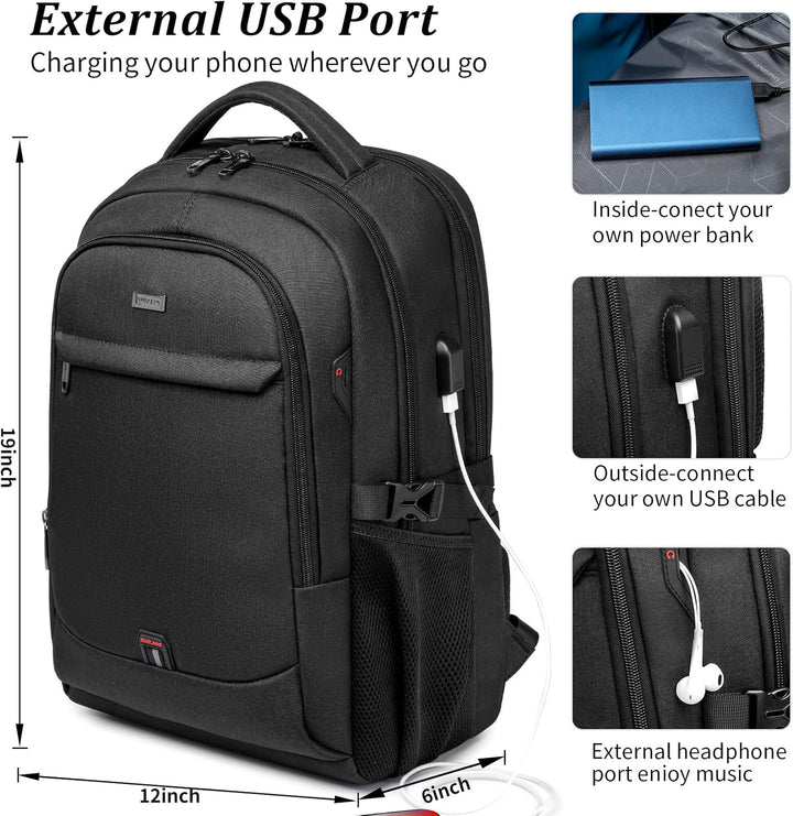 DUSLANG Mochila para laptop de 17 pulgadas para viajes con mochila...