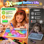 Tablero de dibujo LED recargable para niños: 20 horas de duración de la