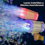 Bomoco Bubble Gun para Kids Light Up Bazooka Bubble Blaster, 69 Holes Pink
