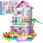 Juego de construcción de casa de playa, juguetes de construcción de casas de villa junto al mar, compatibles con Lego Friends Sets para niñas de 8 a 12 años, kit creativo de construcción de casa de campo, regalo para Navidad, día de San Valentín, fiesta