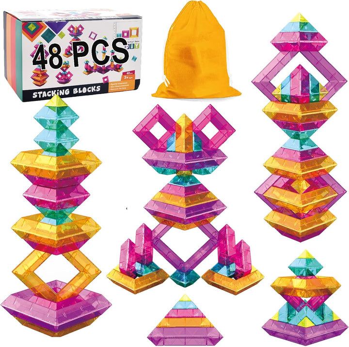 WSKC Bloques de construcción, 48 piezas de juguetes apilables para...