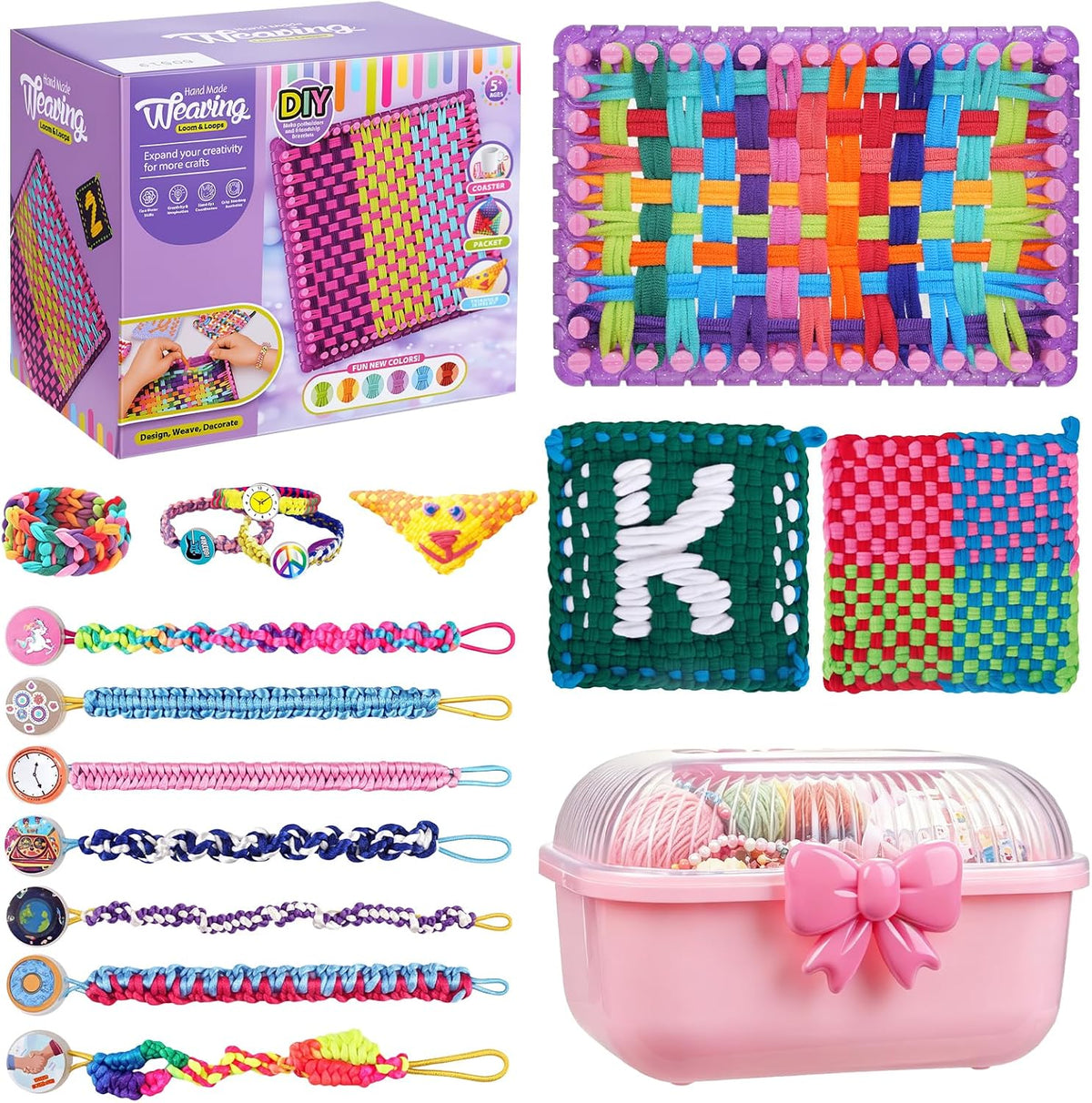KVEKVE Kit de telar de tejer, juguetes para manualidades y manualidades