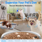 Frienhund Comedero automático para gatos con cámara 2K: alimentador automático para perros WiFi 5G con visión nocturna, dispensador de comida para gatos con contenedor grande de almacenamiento de