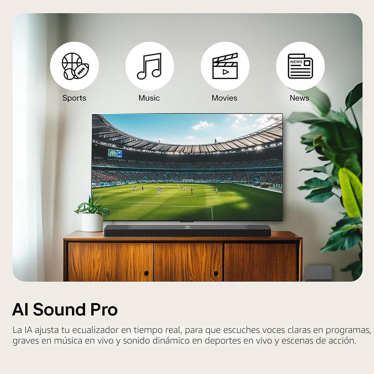 LG Barra de sonido S30A de 2.1 canales para TV con subwoofer inalámbrico y